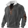 Generic Pullover da uomo con zip a un quarto felpa da uomo autunno/inverno pesante caldo pile pullover leggero comodo casual pullover alla moda versatile felpa taglie forti maglione tinta unita