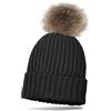 styleBREAKER Cappello in Maglia per Bambini con Pompon, Motivo a Coste e Fodera in Fleece Termico, Berretto Invernale con Pompon in Pelliccia Sintetica 04024031
