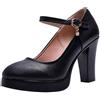 MODSGUE Scarpe da sposa per costume tradizionale bavarese, con tacco alto, colore nero, con piedi larghi, stile gotico, basic, Dirndl, a punta, taglia con plateau