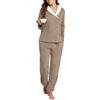 PrinStory Pigiama da donna in pile caldo flanella pigiama pigiama | Pigiama invernale soffice termico Loungewear Set con tasca
