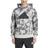 adidas Felpa da Uomo con Cappuccio Future Icons Badge of Sport Allover Print Grigia Taglia M Codice IW8603
