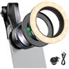 NEEWER Obiettivo Macro 105mm per Smartphone e LED Ring Light Filettato 67mm | Con Clip per Telefono da 17mm, Anello da 67mm per Macrofotografia, Selfie, Streaming, Compatibile con iPhone Android Samsung