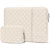 MOSISO Laptop Custodia 16 pollici,Borsa PC 15-16'' per MacBook Pro 16 M5-M1 | per Pro 16 M5 M4 M3 M2 M1,HP,Acer,Dell,Lenovo,ASUS,Trapuntato Verticale Borsa con Tasca&Piccolo Case,Sabbia