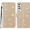 Rnrieyta Miagon Paillettes Custodia per Samsung Galaxy A14 5G/4G,Glitter Flip PU Custodia Portafoglio con Chiusura Magnetica Supporto e Slot per Schede Case Cover,Oro