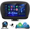 NHOPEEW 4+64G Autoradio Android per Fiat 500X 2014-2020 con Canbus | Con CarPlay e Android Auto wireless, WIFI,GPS,Mirror Link, 32EQ DSP, Mirror Link.schermo diviso e telecamera di retromarcia