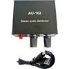 YiNLuax AU~102 Distributore di segnali sonori uditivi a due canali 1 in 2 uscite per cuffie amplificatore scheda segnali pre-amplificatore
