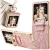 Ysnzaq Cover con disegno floreale per Motorola Razr 70/60 /50-HY Oro Rosa | Pelle PU Flip Case, Supporto ad Anello e Protezione, cover per donna, Custodia Sottile Antiurto per Motorola Razr 70.