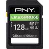 PNY Scheda di Memoria SDXC 128GB EliteX-PRO60 Class 10 U3 V60 UHS-II