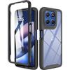 ESHUYI Cover 360° per Motorola Moto G37/Moto G47/Moto G37 Power | Custodia Antiurto con Protezione dello Schermo, Rugged Doppia Bumper Trasparente Case Integrale Cover, Nero