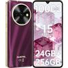 OUKITEL C59 Pro Smartphone Android 10000 mAh, 24 GB di RAM + 256 GB di ROM/1 TB, schermo da 6,88 HD+ a 90 Hz, torcia da 120 lumen/lettore di impronte digitali/doppia SIM/NFC/OTG, Viola