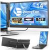 domyfan Monitor Esterno per Laptop 14, Estensione Ultra Sottile Schermo FHD 1080P IPS Duale Portatile per Laptop da 13-17, Plug & Play con HDMI/USB-A/Type-C, Compatibile con Windows, Mac, Android