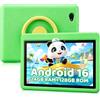 NIDUBIO Tablet per Bambini 10 Pollici Android 16 Pollici, 24 GB 1 TB TF, Controllo Parentale, Fotocamera 8 MP, 6000 mAh, WiFi 6/BT 5.4, Tablet con Custodia Protettiva (verde)