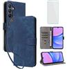 IUQXU Cover per Samsung Galaxy A26 5G Libro con Vetro Temperato BL | Blocco RFID,Antiurto,Supporto,Custodia in Pelle Portafoglio per Galaxy A 26 A26 Samsung 26A