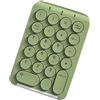 Junguluy Tastierino numerico fili, tastierino numerico Bluetooth, tappi rotondi, Numpad 22 , tastiera numerica ricaricabile (verde)