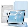 KTGGHG Custodia per iPad Air 11 pollici M4/M3/M2 (2026/2025/2024), iPad Air 5a/4a generazione 2022/2020 da 10,9 pollici con portapenne, retro trasparente rimovibile 2 in 1, auto sleep/wake, blu cielo