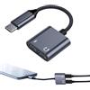 Generic Cavo adattatore 2 in 1 da USB C a jack per cuffie da 3,5 mm | Dongle audio di tipo C con cavo di ricarica rapida per telefoni, tablet e dispositivi mobili