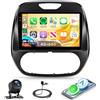 Rimoody 4G+64G Autoradio Android per Renault Captur Clio 2011-2018, 9 Touchscreen Schermo IN-Cell Radio con Carplay Android Auto Senza Fili FM/RDS/EQ Navi GPS WiFi Bluetooth Mirror Link Retrocamera