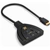 Maehihw Switch HDMI 3 ingressi 1 uscita, 4K 60Hz e HDR | Compatibile con HDR, 1080p/3D per HDTV/Xbox/PS3/PS4/Apple TV/Fire Stick/lettore DVD BLU-Ray