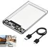 Hilacini Enclosure Hard disk esterno 2.5 SATA USB 3.0, alloggiamento per SSD e HDD 7 mm/9.5 mm, velocità di trasferimento 5 Gbps con UASP compatibile con PC PS4 Xbox Hard Disk Fino a 4 TB, protezione antiurto