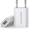 HECHOBO Spina USB, adattatore USB, confezione da 2 adattatori da 5 V, 1 A, caricabatterie universale, compatibile con smartphone, iPhone, iWatch, cellulare, fotocamera, tablet, MP3, ecc. (bianco)