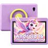 NIDUBIO Tablet per Bambini 10 Pollici Android 16 Pollici, 24 GB 1 TB TF, Controllo Parentale, Fotocamera 8 MP, 6000 mAh, WiFi 6/BT 5.4, Tablet con Custodia Protettiva (viola)