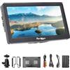 Portkeys HD7H Monitor per Fotocamera 7 con Batteria NP-F550, 4K HDMI Field Monitor con Vetro Antiriflesso e Parasole, Focus Peaking, False Color, Anamorphic De-Squeeze per DSLR