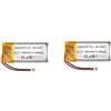 RAEWSTCO 2 pezzi 601430 3,7 V 180 mAh batteria al litio ai polimeri per registratore vocale / penna per fotocamera / tastiera senza fili