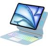 IVEOPPE Tastiera Magic per iPad Air 13 13 M4 2026/M3 2025/M2 2024/Pro 12.9 6-3 Gen | Touchpad Supporto Flottante Keyboard Cover, Magnetica 7 Colori Illuminato Colori Trackpad Tastiera Custodia, Blu