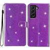 Rnrieyta Miagon Paillettes Custodia per Samsung Galaxy S22,Glitter Flip PU Custodia Portafoglio con Chiusura Magnetica Supporto e Slot per Schede Case Cover,Viola