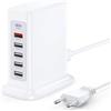 sccvee Caricatore USB multiuso, ricarica USB a 6 porte (1 USBC e 5 USBA), alimentatore multiplo, compatibile con iPhone 16/15/14/13/12 Pro Max/iPad/Smartphone/Tablet