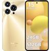 OUKITEL C69 7,2 HD+ 120Hz Smartphone Android 15 24GB + 512GB,6000mAh 64MP+8MP Oro | 24(8+16)GB RAM+512GB ROM/TF 1TB, 7,2 HD+ 120Hz, Octa-Core NFC/Dual SIM 4G