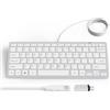 SSS·GRGB Tastiera compatta con cavo a 78 tasti per Mac, USB A/USB C Plug-N-Play, mini tastiera USB ultra sottile, layout 75%, compatibile con Windows, computer portatili, PC, tablet, telefono, bianco