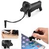 TOPINCN Simpatica Penna Stilo per Touch Screen Capacitivo Tipo Cane per Tablet Telefono, Penna Stilo Ad Alta sensibilità per Dispositivi IOS, Tipo Bassotto in Plastica Nera, Portachiavi Portatile