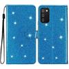 Rnrieyta Miagon Paillettes Custodia per Samsung Galaxy A02S,Glitter Flip PU Custodia Portafoglio con Chiusura Magnetica Supporto e Slot per Schede Case Cover,Blu