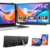 domyfan 15,6 Extensore di Schermo per Laptop, Monitor FHD 1080P IPS, Doppio Schermo USB-C/HDMI da 13-17,3, Supporto Girevole 360°, Schermo da Viaggio Leggero per Windows MacBook Switch PS5