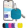 Boompods Boomtag Ricaricabile Tracker Tag - Mini Localizzatore Tag compatibile con Apple Find My App, Impermeabile IPX7, Bluetooth Trova Oggetti per Portafogli, Bagagli, Bambini, Blu