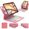 WINCHKING Magic Keyboard per iPad Air 13 (M4 2026/M3 2025/M2 2024) e iPad Pro 12.9 | con Touchpad Multi-touch e supporto supporto per sbalzo sospeso, retroilluminazione 7 colori AZERTY francese tastiera, rosso