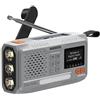 Marmitek RESQ 100 - Radio d'emergenza DAB+/FM solare a manovella USB-C | Powerbank 4500 mAh, Bluetooth 5.3, display LCD a colori, torcia LED, luce lettura, SOS, IPX3 e backup 3x AAA
