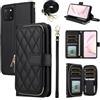 ELISORLI Custodia a portafoglio per Samsung Galaxy Note 10 Lite con cinturino da polso staccabile, 9+ scomparti per carte di credito con cerniera, custodia in pelle PU di lusso per cellulare A81 M60S