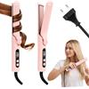 Focenat Arricciacapelli, Piastra Capelli, Aria Fredda, 25mm, LCD 100-230°C | 2-In-1 Styler Aria Fredda Graduale, 10°C per Step, Spegnimento Auto 1h, Cavo 2m 360°, 50/60Hz, 110-240V