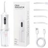 Synclum Irrigatore Orale Senza Fili Ricaricabile USB, Water Flosser Portatile Impermeabile IPX7, Idropulsore Dentale con 4 Ugelli, Serbatoio Rimovibile, 3 Modalità di Pulizia per Denti e Gengive, Bianco