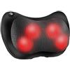 newgen medicals Cuscino Massaggiante Shiatsu con Funzione Calore, 4 Testine Massaggianti, Nero