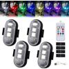 Hehuo Wireless Remote Control Car Interior LED Lights - 8 Colors USB Charging Waterproof Anti-Collision Warning Strobe Light (4Pcs)
