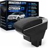 Car Passion Bracciolo Auto per Citroen C3 dal 2024 - Poggia braccio per Auto in Pelle Nera con Posacenere e Vano Portaoggetti