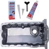 BESTPRICE ATP 1x coppa dell'olio in alluminio, 1x sigillante siliconico | Compatibile con: AUDI A3, SEAT ALHAMBRA, CORDOBA, CORDOBA Vario, IBIZA III, IBIZA IV, INCA, LEON, TOLEDO II, SKODA FABIA I