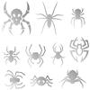 Pimastickerslab Kit 10 Adesivi Ragno Ragni Spider Halloween Dolcetto Scherzetto Auto Car Casco Moto Tuning cod. 1759 (090 Argento)
