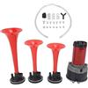 Aramox Set di Clacson Musicali, 12V 15A 3 Trombe Musicali a Tromba, Clacson per Auto Super Rumoroso da 125 DB con Compressore per Camion Treno Barca