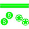 Pimastickerslab Kit Adesivi Stella Militare Biliardo Palla 8 Casco Moto Auto Serbatoio Valigia cod. 1716 (069 Verde Fluo)
