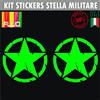 Pimastickerslab Kit Adesivi 4x4 off Road Stella Militare US Army Scegli Colore e Misura -cod. 1653- (069 Verde Fluo, Diametro 15 CM)