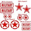 Pimastickerslab Kit 12 Adesivi Stella Militare US Army USA Marines War 4x4 off Road Auto Camper Decalcomanie Scegli Colore e Misura -cod. 1656- (031 Rosso, Opaco (Matt_Opaque_undurchsichtig))